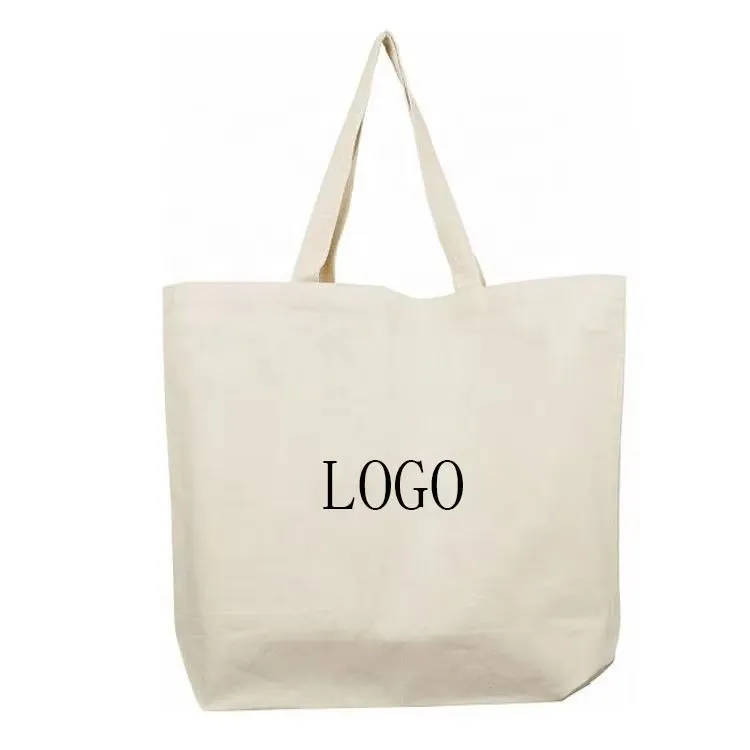 Custom Logo Bag Groser Ffasiwn 100% Cotwm